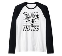 Drôle de Professeur de Musique prenant des Notes Clef de Sol Manche Raglan