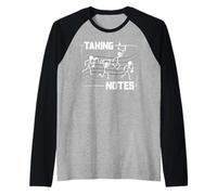 Drôle de Professeur de Musique prenant des Notes Clef de Sol Manche Raglan