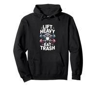 Drôle de Raccoon Lift Heavy Eat Trash Gym Dicton Sweat à Capuche