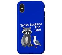 Drôle de Raccoon Pigeon Trash Buddies Bandits Graphic Coque pour iPhone X/XS