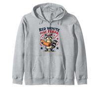 Drôle de raton laveur 4 juillet patriotique mignon rouge blanc et sauvage Sweat à Capuche