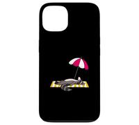 Drôle de Raton Laveur en Train de Bronzer, Dessin animé, Mignon, Animal Relaxant Coque pour iPhone 13