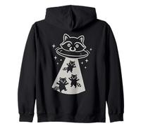 Drôle de Raton Laveur et OVNI, Vaisseau Spatial, Extraterrestre et Raton Laveur Mignon Sweat à Capuche