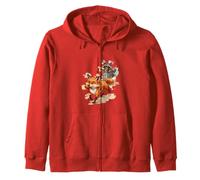 Drôle de Raton Laveur et Renard Heureux - Aquarelle Animal Mignon Sweat à Capuche