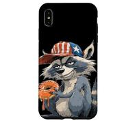 Drôle de Raton Laveur Gourmand avec Casquette US Coque pour iPhone XS Max