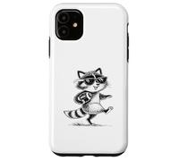 Drôle de Raton Laveur Jouant au Football avec des Lunettes Coque pour iPhone 11