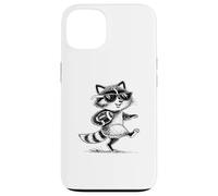 Drôle de Raton Laveur Jouant au Football avec des Lunettes Coque pour iPhone 13