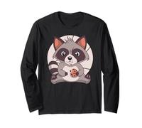 Drôle de Raton Laveur Mangeant des Biscuits Meme Eat Trash Junk Food Manche Longue