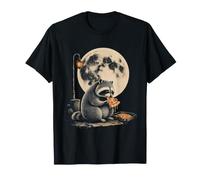Drôle de Raton Laveur Mangeant des Pizzas Magic Moon Animal Meme T-Shirt