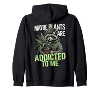 Drôle de Raton Laveur Meme Cute Maybe Plants are Addicted to Me Sweat à Capuche