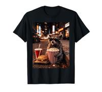 Drôle de Raton Laveur Midnight Movie Snack Time Meme Popcorn Burger T-Shirt