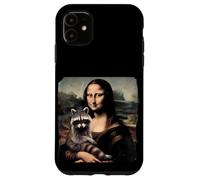Drôle de Raton Laveur Mona Lisa Tenant Un Mignon Panda Poubelle Coque pour iPhone 11