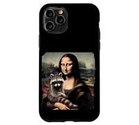 Drôle de Raton Laveur Mona Lisa Tenant Un Mignon Panda Poubelle Coque pour iPhone 11 Pro