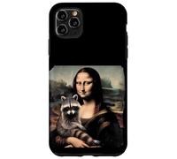 Drôle de Raton Laveur Mona Lisa Tenant Un Mignon Panda Poubelle Coque pour iPhone 11 Pro Max