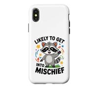 Drôle de Raton Laveur pour Enfants Get Into Mischief Enfants Garçons Fille Coque pour iPhone X/XS