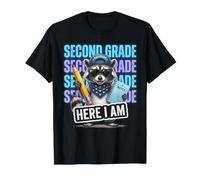 Drôle de Raton Laveur Sauvage de deuxième année Here I Am Back to School T-Shirt