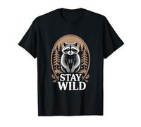 Drôle de Raton Laveur « Stay Wild » avec Inscription en Anglais T-Shirt