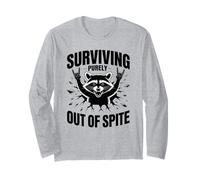 Drôle de raton laveur survivant hors de dépit de l'attitude sarcastique Manche Longue