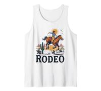 Drôle de rodéo cowboy et cheval dans le désert du Far West Débardeur