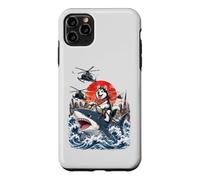 Drôle de Sibérie Husky équitation Requin Japonais Vague Amoureux des Chiens Coque pour iPhone 11 Pro Max