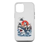 Drôle de Sibérie Husky équitation Requin Japonais Vague Amoureux des Chiens Coque pour iPhone 12/12 Pro