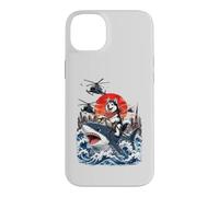 Drôle de Sibérie Husky équitation Requin Japonais Vague Amoureux des Chiens Coque pour iPhone 14 Plus