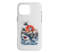 Drôle de Sibérie Husky équitation Requin Japonais Vague Amoureux des Chiens Coque pour iPhone 16 Pro Max