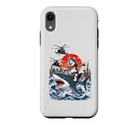 Drôle de Sibérie Husky équitation Requin Japonais Vague Amoureux des Chiens Coque pour iPhone XR