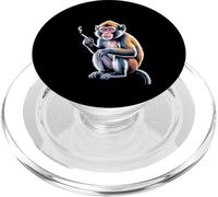 Drôle de Singe fumant Coucher de Soleil Sauvage Portrait cinématographique PopSockets PopGrip pour MagSafe