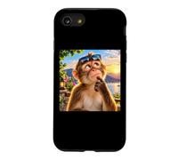 Drôle de Singe réfléchi au Coucher du Soleil Meme Ape Brainrot Humour Coque pour iPhone SE (2020) / 7/8