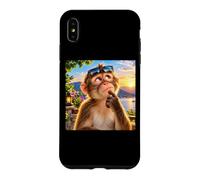 Drôle de Singe réfléchi au Coucher du Soleil Meme Ape Brainrot Humour Coque pour iPhone XS Max