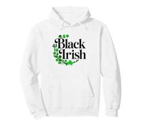 Drôle de St Patrick Irlandais Noir avec trèfles Sweat à Capuche