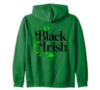 Drôle de St Patrick Irlandais Noir avec trèfles Sweat à Capuche