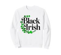 Drôle de St Patrick Irlandais Noir avec trèfles Sweatshirt