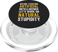 Drôle de stupidité Naturelle Intelligence Artificielle Dicton PopSockets PopGrip pour MagSafe