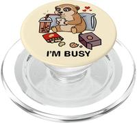 Drôle de Suricate Im Busy Boba Tea Snacks Zoo Garçons Filles Enfants PopSockets PopGrip pour MagSafe