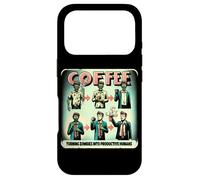Drôle de Transformer Les Zombies en Humains productifs café Vintage Coque pour iPhone 17 Pro