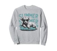 Drôle de vacances d'été mignons animaux de la ferme amoureux de la vache des Highlands Sweatshirt
