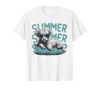 Drôle de vacances d'été mignons animaux de la ferme amoureux de la vache des Highlands T-Shirt