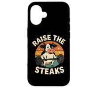 Drôle de Vache Gym Workout Raise The Steaks Coque pour iPhone 16