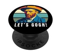 Drôle de Vincent Van Gogh, Let's Gogh, Humour de Jeu de Mots drôle PopSockets PopGrip Adhésif