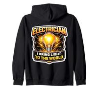 Drôle d'électricien I Bring Light to The World Electric Work Sweat à Capuche