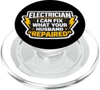 Drôle d'électricien I Can Fix What Your Husband Repaired Blague PopSockets PopGrip pour MagSafe