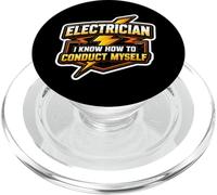 Drôle d'électricien I Know How to Conduct Myself Electricity PopSockets PopGrip pour MagSafe
