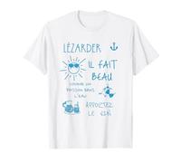 Drôle d'été rigolo français gribouillage mignon, vacances à la plage T-Shirt