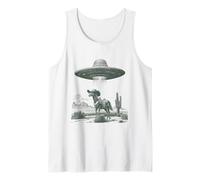 Drôle d'extraterrestre enlèvement Cowboy Cheval désert OVNI scène Débardeur