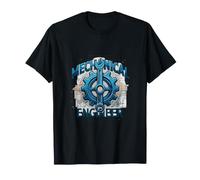 Drôle d'ingénieur mécanique avec engrenage et clé T-Shirt