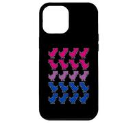 Drôle Dinosaures Pixel Art LGBT Bisexuel Drapeau Coque pour iPhone 12 Pro Max