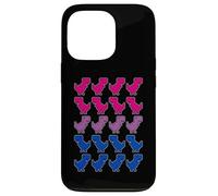 Drôle Dinosaures Pixel Art LGBT Bisexuel Drapeau Coque pour iPhone 13 Pro
