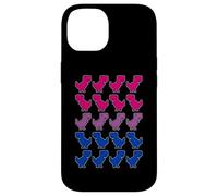 Drôle Dinosaures Pixel Art LGBT Bisexuel Drapeau Coque pour iPhone 14